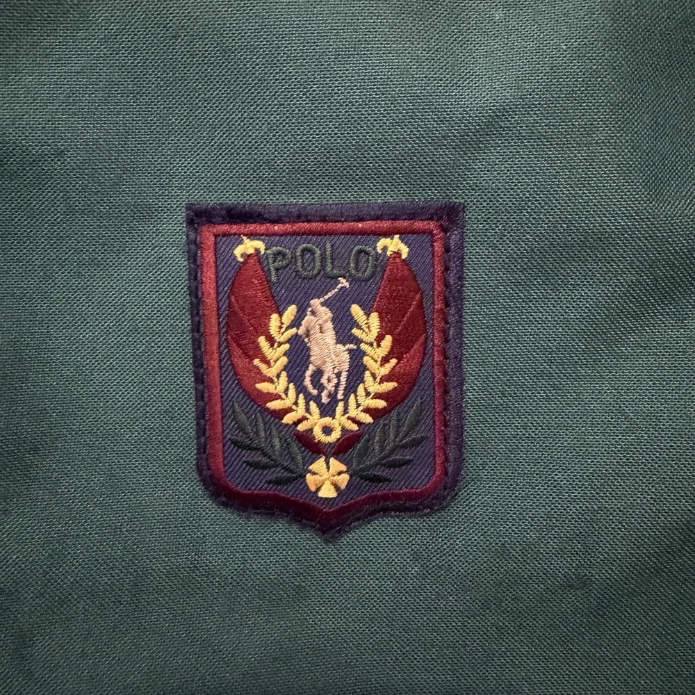 90s Ralph Lauren Polo Uni Green Canvas Weekender Carry On Gym Duffle Bag - Picture 7 of 10